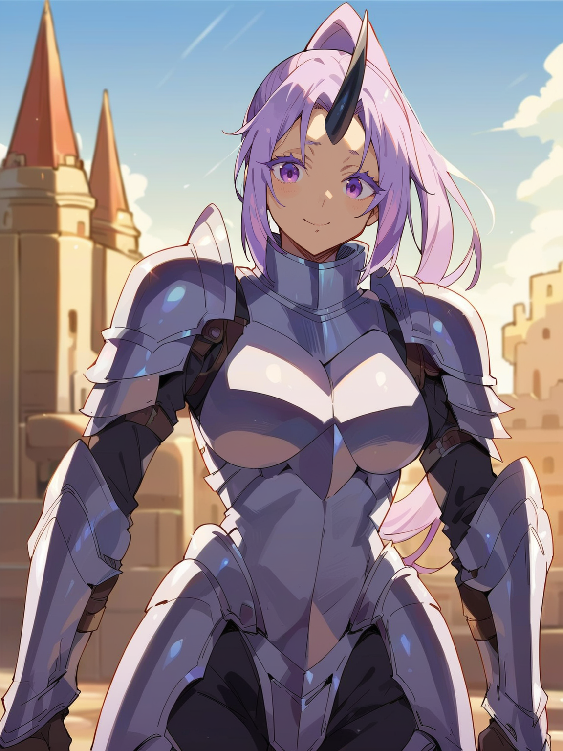 03019-1848256287-0747-anime_source, _lora_Shion_0.95_ sh_n, 1girl, black horn on forehead, purple eyes, light purple hair, ponytail hair, long eyelash.png